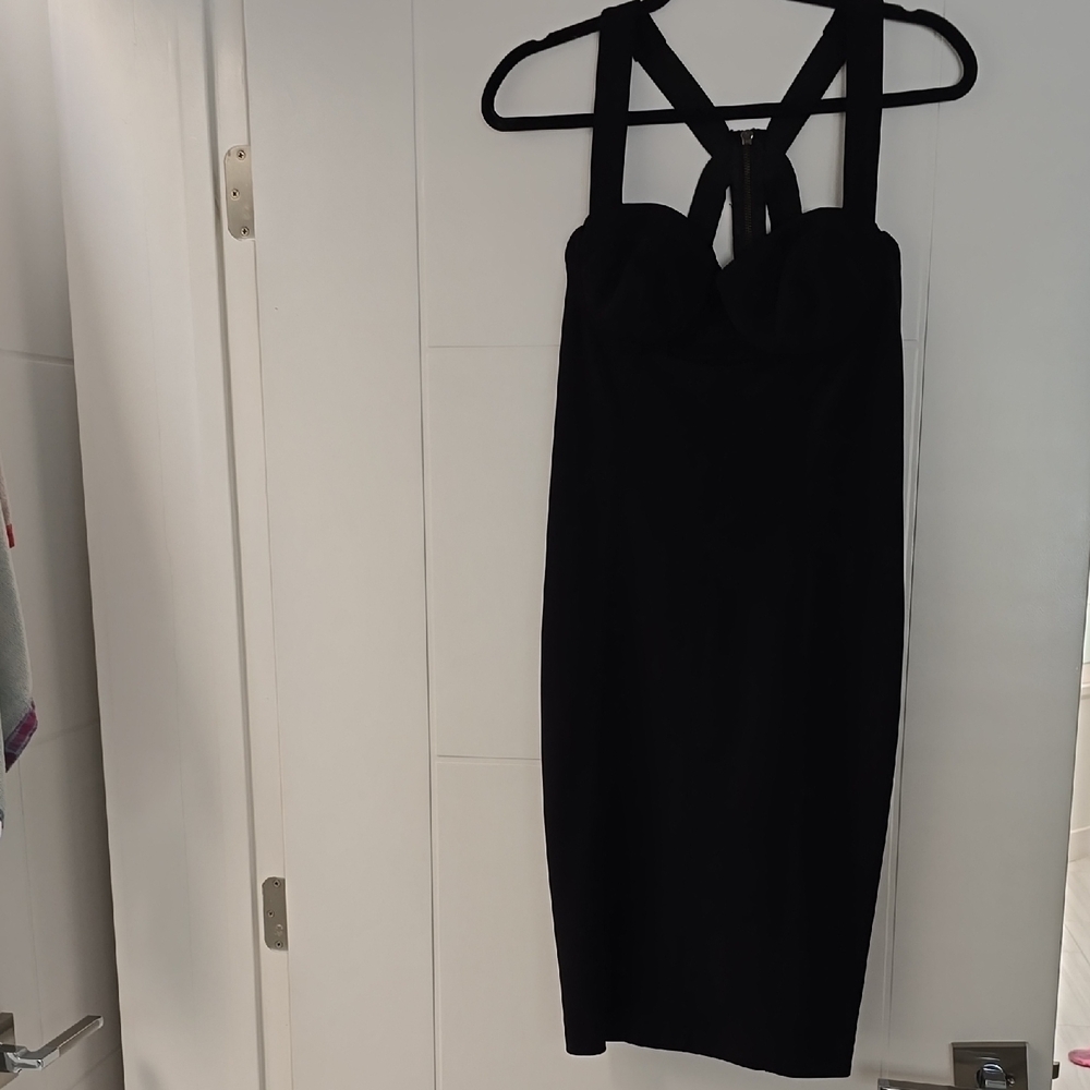 Guess by Marciano Black Halter Sheath Dress